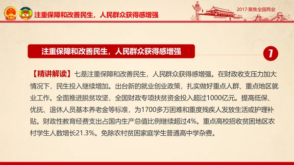 彩墨党政大气聚焦两会精神学习教育PPT