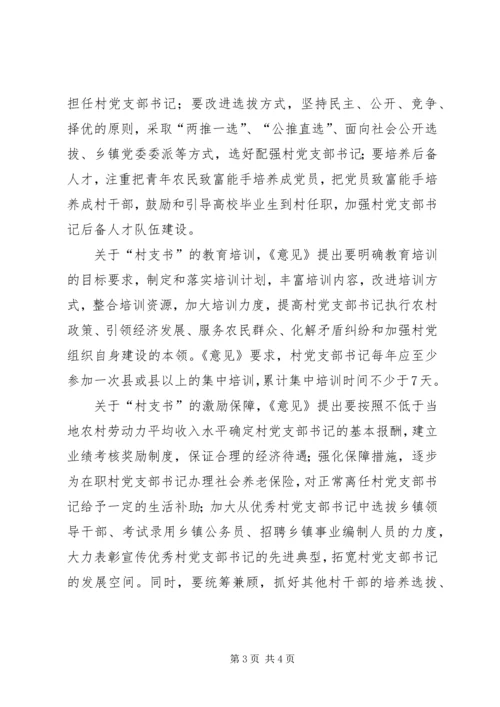 村党支部书记队伍建设的意见 (2).docx