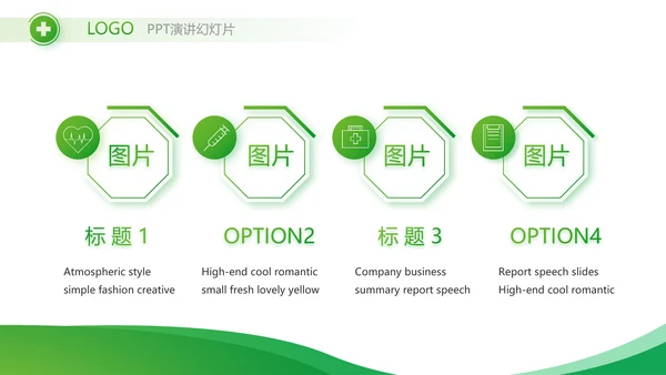 绿色简约医疗医药公司简介总结PPT