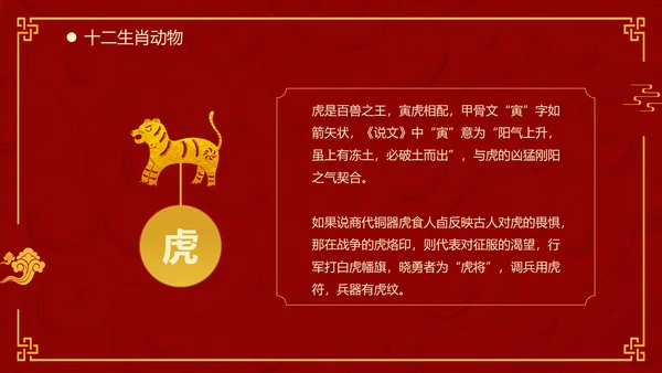 红色中国风十二生肖通用PPT模板