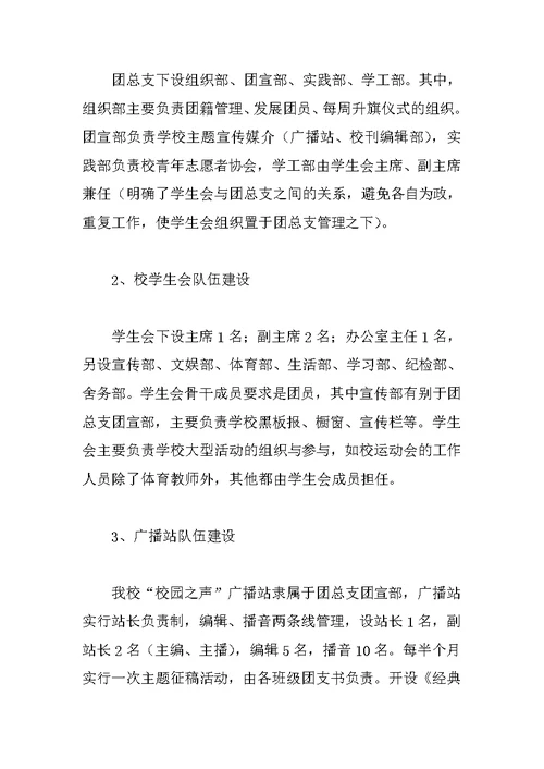XX年度中学团总支工作总结
