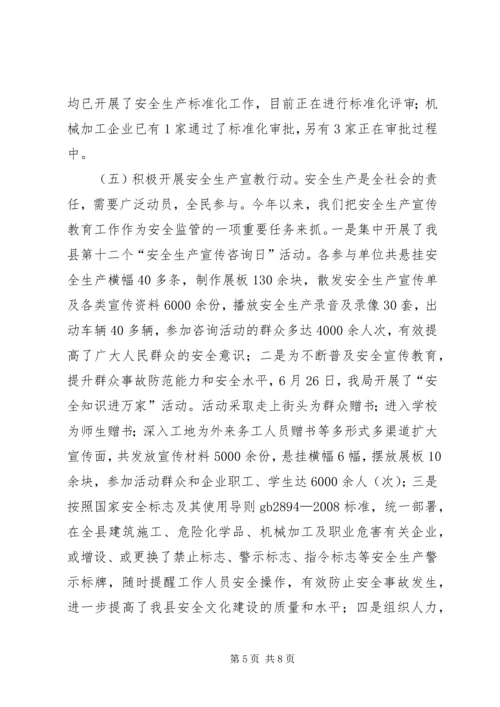 县安全生产监督管理局安全生产工作报告.docx