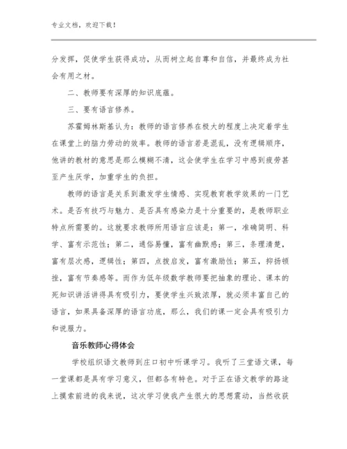 音乐教师心得体会优选例文22篇文档汇编.docx