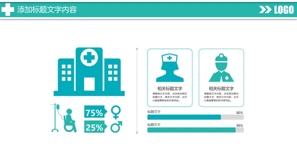 时尚扁平化医疗工作汇报医学研究PPT模板