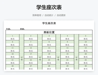 学生座次表