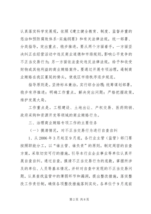 自治区关于开展治理商业贿赂专项工作实施方案 (3).docx