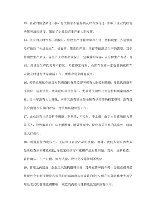 企业存在的问题和治理方案最新.docx