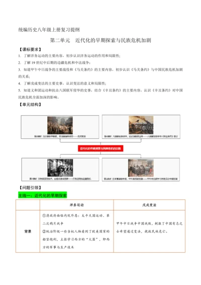 第二单元 近代化的早期探索与民族危机加剧 单元配套复习提纲