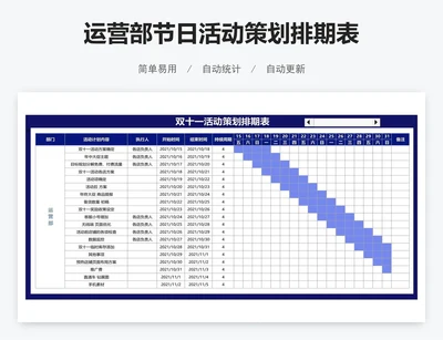 运营部节日活动策划排期表