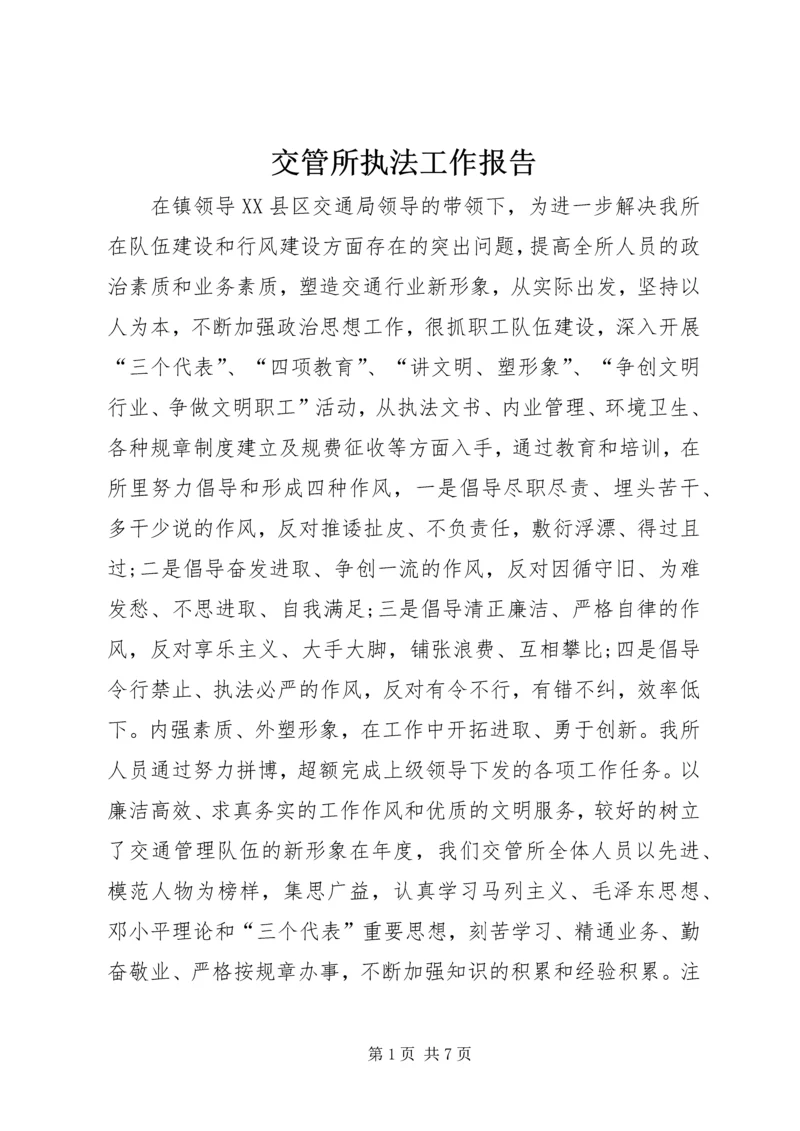 交管所执法工作报告.docx