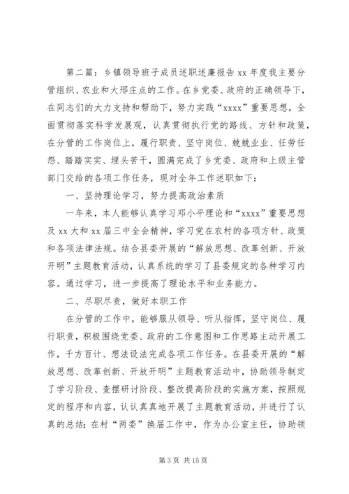 乡镇领导班子成员述职述廉报告.docx