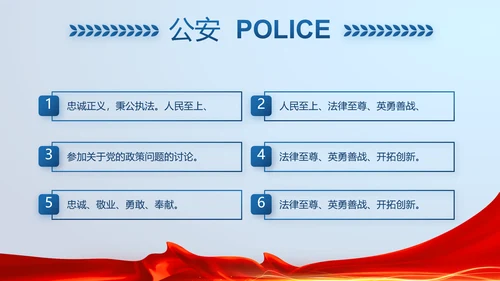 蓝色大气公安警察派出所演讲PPT