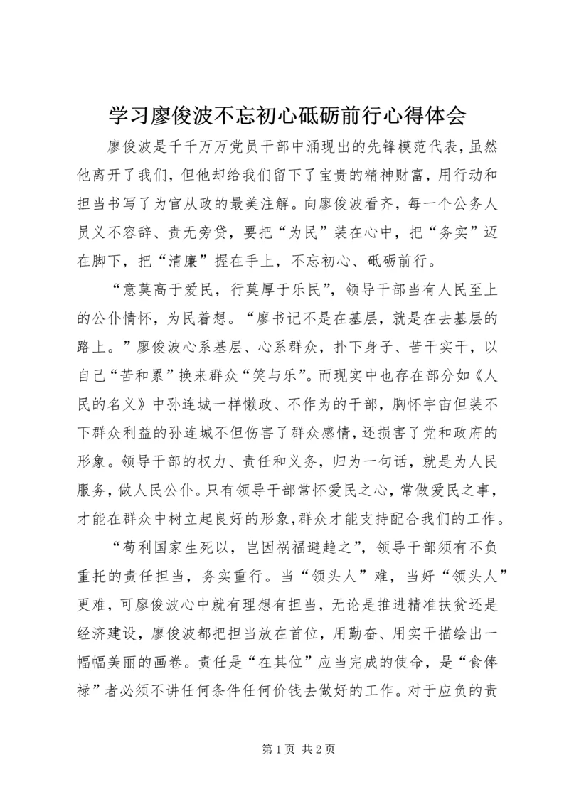 学习廖俊波不忘初心砥砺前行心得体会.docx