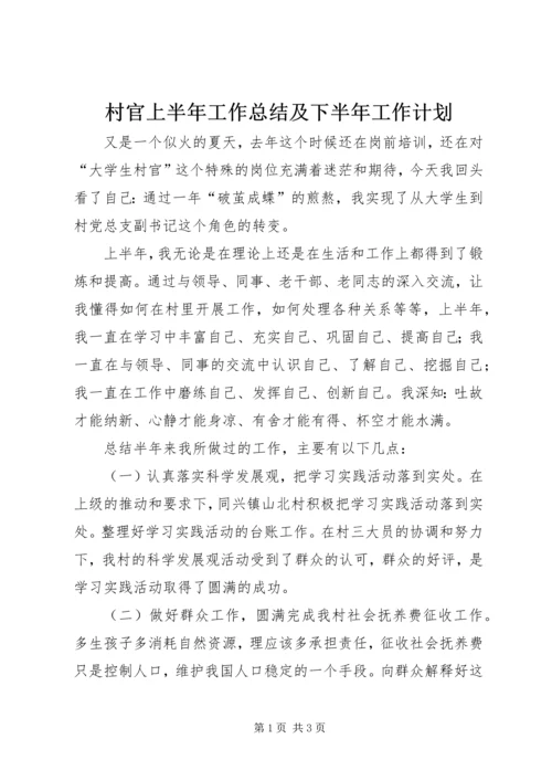 村官上半年工作总结及下半年工作计划.docx