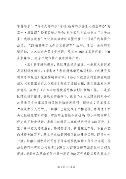 旅游党组上半年工作总结及下半年计划.docx