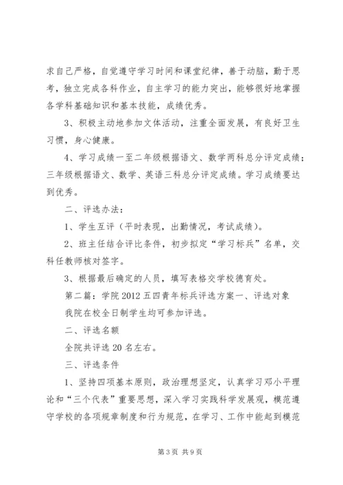 五四小学学习标兵评选方案.docx