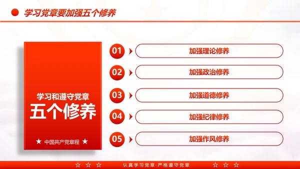 中国共产党章程党章党规学习解读PPT模板