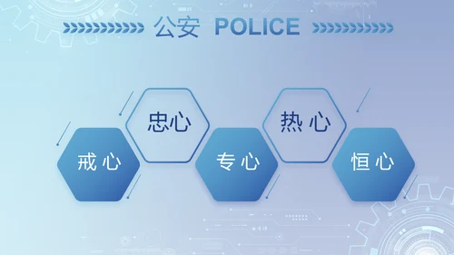 蓝色科技感公安科技信息化建设PPT