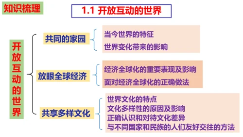 第一课 同住地球村复习课件（25张PPT）