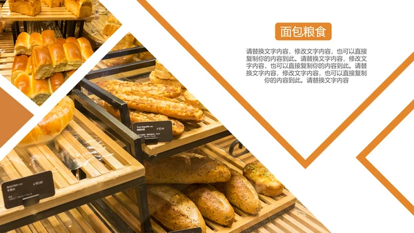 面包烘培甜点下午茶营养早餐面包店PPT模板