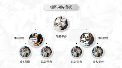微立体商务几何公司企业组织架构图PPT模板