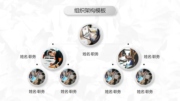 微立体商务几何公司企业组织架构图PPT模板
