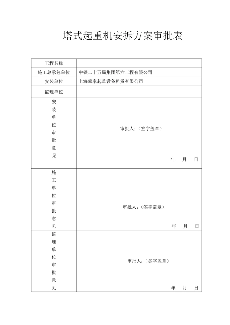 QTZ塔吊安装拆卸专题方案.docx