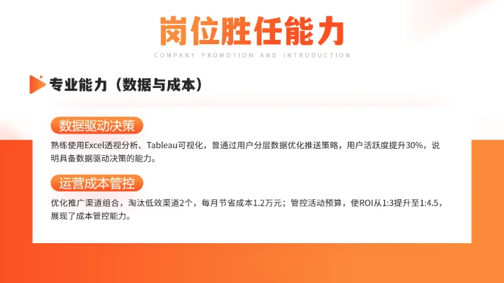 橙色通用版大学生求职个人综合展示职业生涯规划PPT