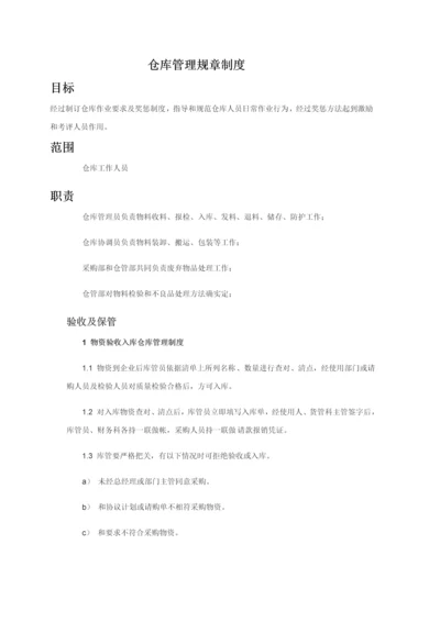 仓库管理标准规章核心制度.docx