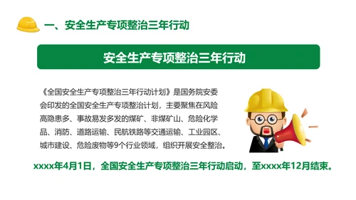 安全生产专项整治三年行动PPT课件模板