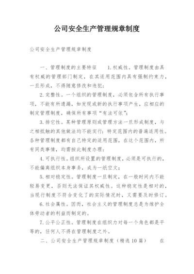 公司安全生产管理规章制度.docx