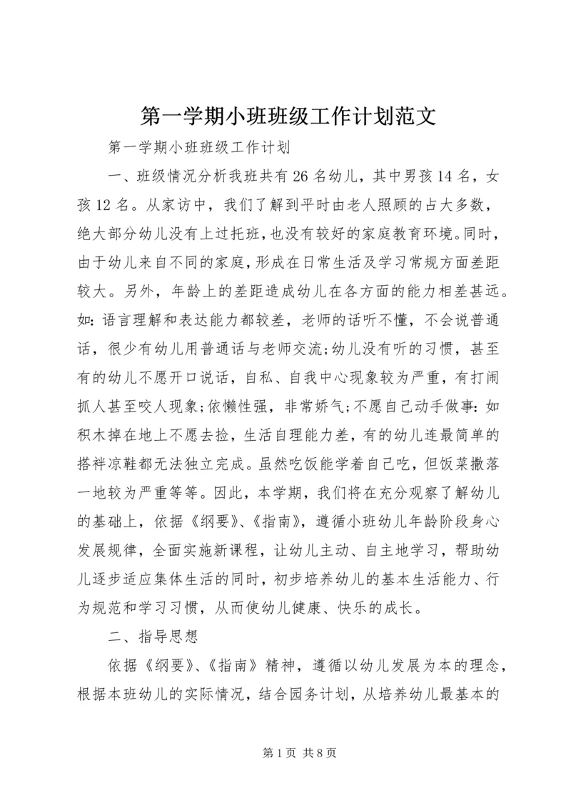 第一学期小班班级工作计划范文.docx