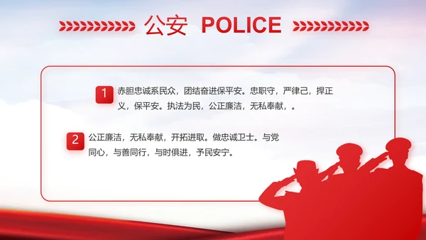 红色大气公安警察工作汇报动态PPT