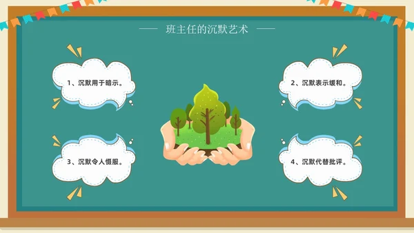 班主任班级管理培训黑板绿植清新卡通教师培训班级管理教师培训