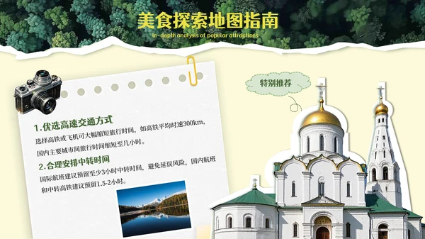 旅游剪纸风旅游分析PPT模板