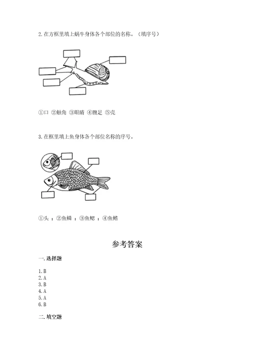 教科版科学一年级下册第二单元《动物》测试卷必考题