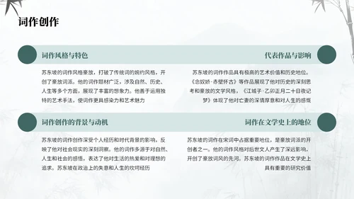 绿蓝色中国风诗人苏轼教学课件