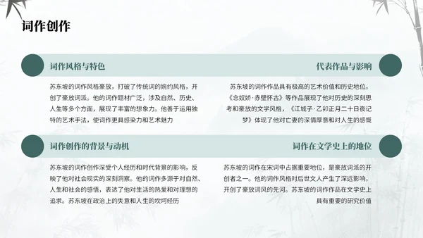 绿蓝色中国风诗人苏轼教学课件