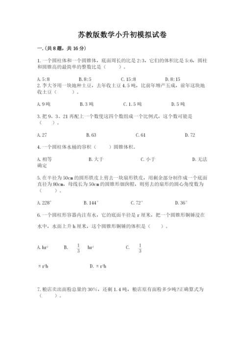 苏教版数学小升初模拟试卷精品（夺冠系列）.docx