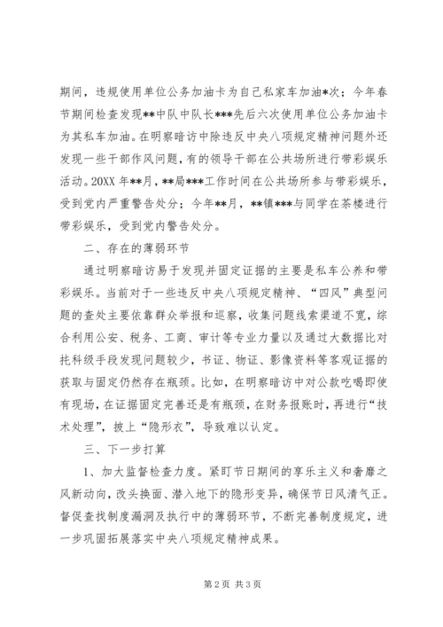 县纪委关于开展明察暗访的情况分析报告.docx