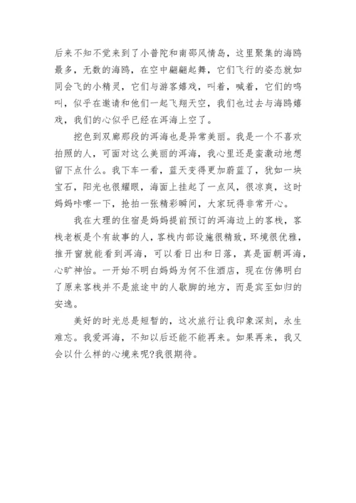 关于大理的游记作文：大理洱海游记.docx