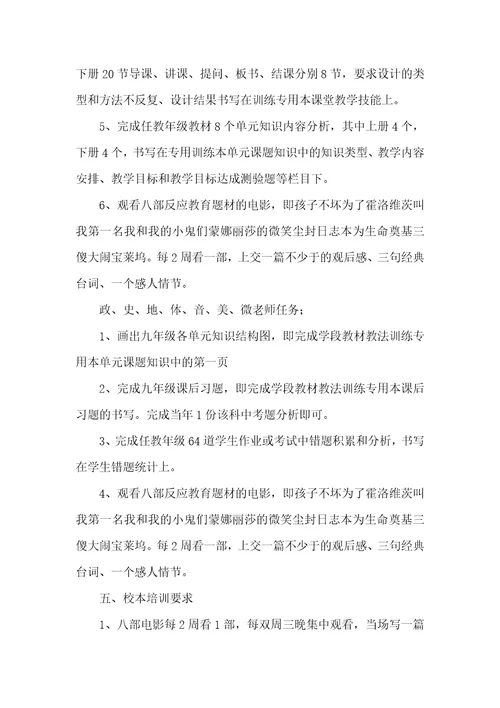 2021年中学校本培训方案