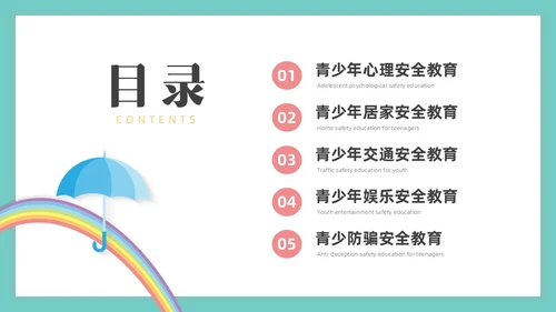 绿色水彩简约青少年自我保护教育培训PPT课件青少年教育