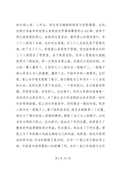 垂直极限观后感.docx