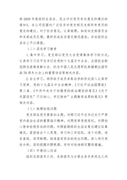 党支部组织生活会实施方案.docx