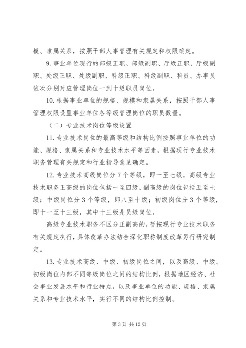 关于事业单位岗位设置管理试行办法实施意见.docx