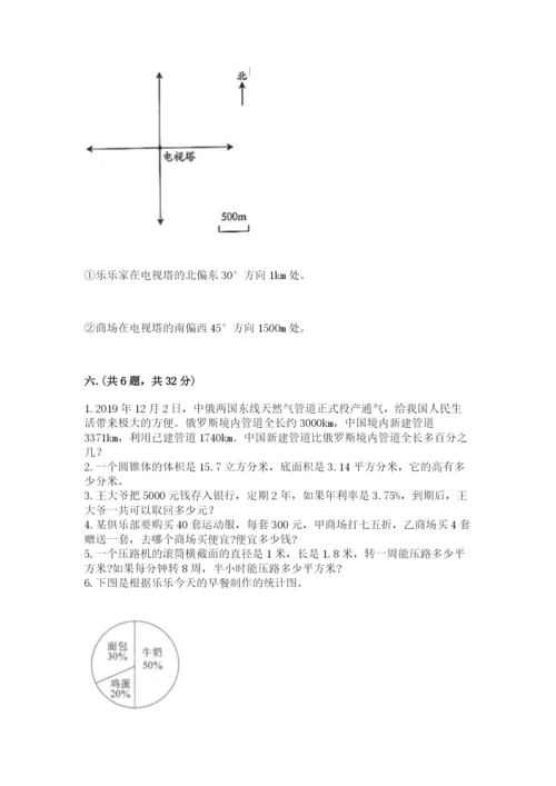 小学六年级下册数学摸底考试题含完整答案（网校专用）.docx