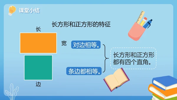人教版数学三年级长方形和正方形的特征课件PPT模板