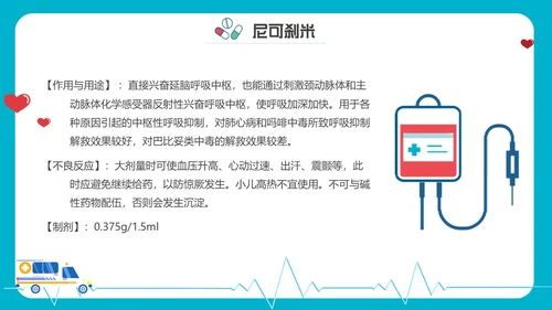 卡通内容型抢救车急救药品PPT课件急救知识