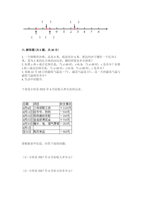 冀教版小学六年级下册数学期末检测试题附答案【综合题】.docx